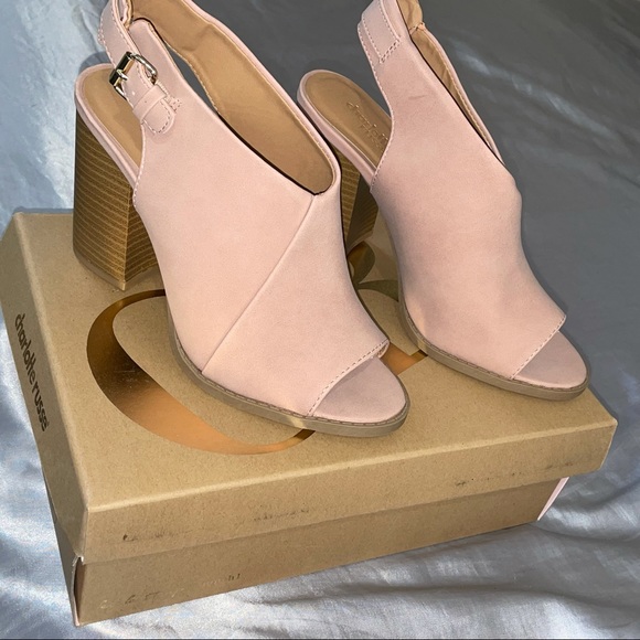 blush sling back open toe chunky heel bootie - Picture 7 of 8